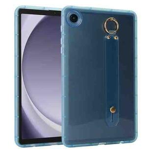For Samsung Galaxy Tab A9 Wristband Holder PC Hybrid TPU Soft Tablet Case(Blue)