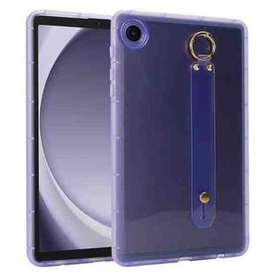 For Samsung Galaxy Tab A9 Wristband Holder PC Hybrid TPU Soft Tablet Case(Purple)