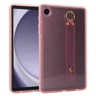 For Samsung Galaxy Tab A9+ Wristband Holder PC Hybrid TPU Soft Tablet Case(Pink)