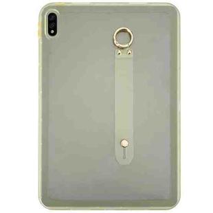 For Samsung Galaxy Tab S9 / S8 / S7 Wristband Holder PC Hybrid TPU Soft Tablet Case(Yellow)
