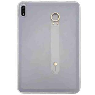 For Samsung Galaxy Tab S9 / S8 / S7 Wristband Holder PC Hybrid TPU Soft Tablet Case(Transparent)