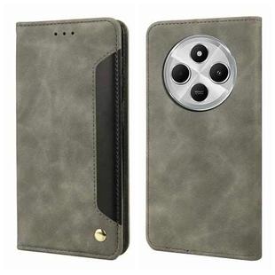 For Redmi 14C Skin Feel Splicing Leather Phone Case(Grey)