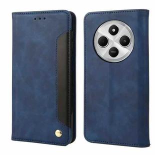 For Redmi 14C Skin Feel Splicing Leather Phone Case(Blue)