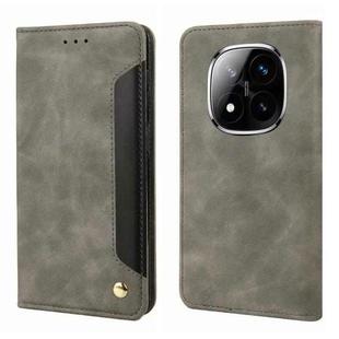 For Redmi Note 14 Pro+ 5G Skin Feel Splicing Leather Phone Case(Grey)