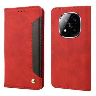 For Redmi Note 14 Pro+ 5G Skin Feel Splicing Leather Phone Case(Red)