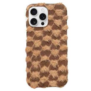 For iPhone 14 Pro Dot Plush TPU Phone Case(Brown)