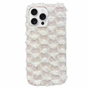 For iPhone 15 Pro Dot Plush TPU Phone Case(White)