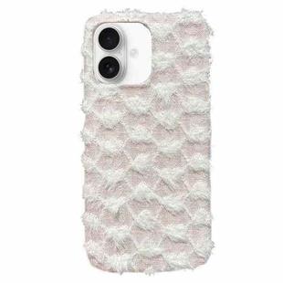 For iPhone 16 Dot Plush TPU Phone Case(White)