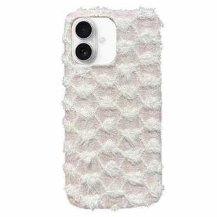 For iPhone 16 Plus Dot Plush TPU Phone Case(White)