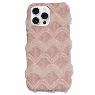 For iPhone 13 Pro Lace Striped Plush TPU Phone Case(Pink)