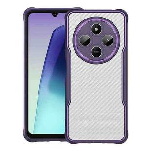 For Redmi 14C 4G Carbon Fiber Texture MagSafe Translucent Phone Case(Purple)