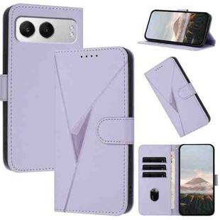 For OnePlus Nord 4 Triangle Pattern Buckle Clasp Leather Phone Case(Light Purple)