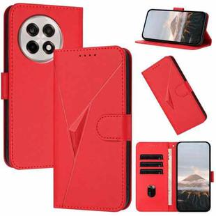For OnePlus Ace 5 / 13R Global Triangle Pattern Buckle Clasp Leather Phone Case(Red)