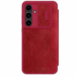 For Samsung Galaxy S24 FE 5G NILLKIN QIN Series Pro Sliding Camera Cover Design Leather Phone Case(Red)