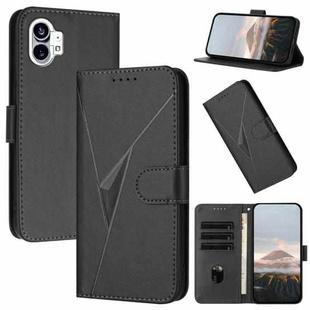 For Nothing Phone 1 Triangle Pattern Buckle Clasp Leather Phone Case(Black)