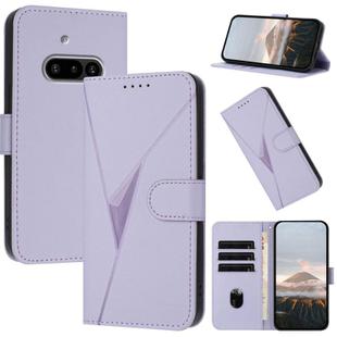 For Nothing Phone 3a Triangle Pattern Buckle Clasp Leather Phone Case(Light Purple)