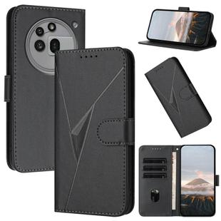 For Nothing Phone 3a Pro Triangle Pattern Buckle Clasp Leather Phone Case(Black)
