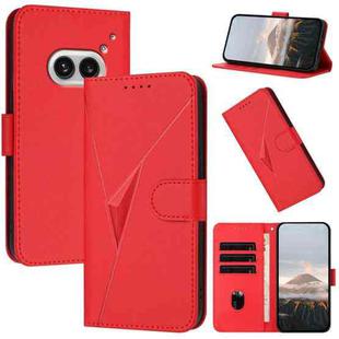 For Nothing Phone 2a Triangle Pattern Buckle Clasp Leather Phone Case(Red)