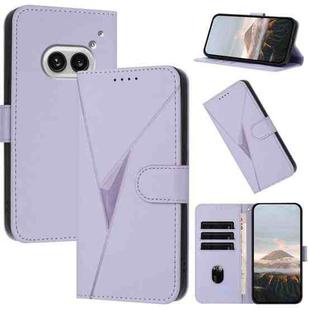 For Nothing Phone 2a Triangle Pattern Buckle Clasp Leather Phone Case(Light Purple)