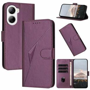 For ZTE Libero 5G IV Triangle Pattern Buckle Clasp Leather Phone Case(Dark Purple)