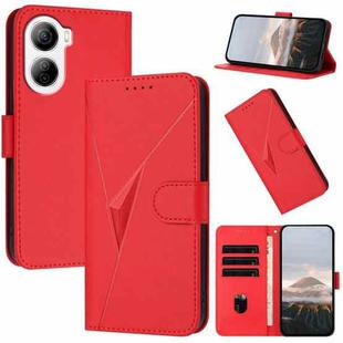 For ZTE Libero 5G IV Triangle Pattern Buckle Clasp Leather Phone Case(Red)