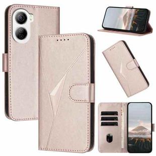 For ZTE Libero 5G IV Triangle Pattern Buckle Clasp Leather Phone Case(Rose Gold)