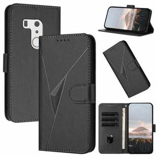 For Fujitsu Arrows F-01L F-42A  Triangle Pattern Buckle Clasp Leather Phone Case(Black)