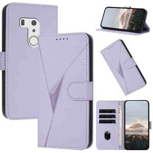 For Fujitsu Arrows F-01L F-42A  Triangle Pattern Buckle Clasp Leather Phone Case(Light Purple)