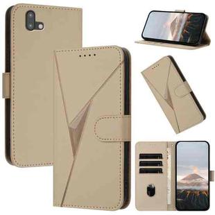 For Fujitsu Arrows U 801FJ Triangle Pattern Buckle Clasp Leather Phone Case(Gold)