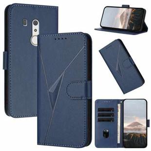 For Fujitsu Arrows BE3 F-02L Triangle Pattern Buckle Clasp Leather Phone Case(Royal Blue)