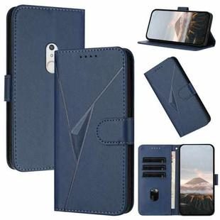 For Fujitsu Arrows Be4 Plus F-41B Triangle Pattern Buckle Clasp Leather Phone Case(Royal Blue)