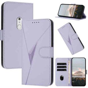 For Fujitsu Arrows Be4 Plus F-41B Triangle Pattern Buckle Clasp Leather Phone Case(Light Purple)