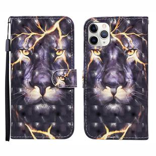 For iPhone 12 / 12 Pro 3D Painted Pattern Horizontal Flip Leather Case with Holder & Wallet & Card slot & Lanyard(Thunder Lion)