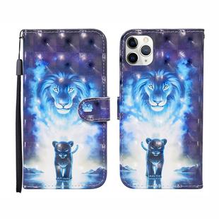 For iPhone 12 Pro Max 3D Painted Pattern Horizontal Flip Leather Case with Holder & Wallet & Card slot & Lanyard(Lion)