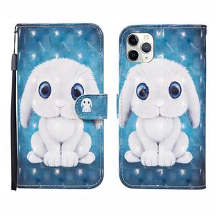 For iPhone 12 Pro Max 3D Painted Pattern Horizontal Flip Leather Case with Holder & Wallet & Card slot & Lanyard(Rabbit)