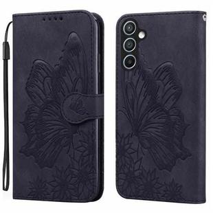 For Samsung Galaxy S25+ 5G Retro Skin Feel Butterflies Embossing Horizontal Flip Leather Phone Case(Black)
