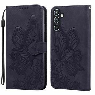 For Samsung Galaxy S25 FE 5G Retro Skin Feel Butterflies Embossing Horizontal Flip Leather Phone Case(Black)
