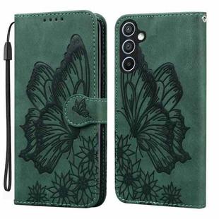 For Samsung Galaxy S25 FE 5G Retro Skin Feel Butterflies Embossing Horizontal Flip Leather Phone Case(Green)
