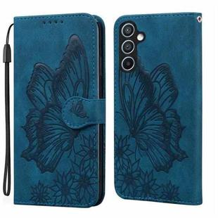 For Samsung Galaxy S25 FE 5G Retro Skin Feel Butterflies Embossing Horizontal Flip Leather Phone Case(Blue)