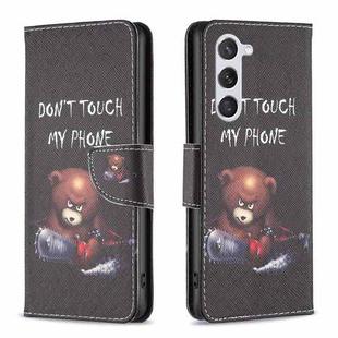For Samsung Galaxy S25 5G Colored Drawing Pattern Leather Phone Case(Bear)