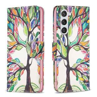 For Samsung Galaxy S25 5G Colored Drawing Pattern Leather Phone Case(Tree Life)