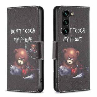 For Samsung Galaxy S25+ 5G Colored Drawing Pattern Leather Phone Case(Bear)