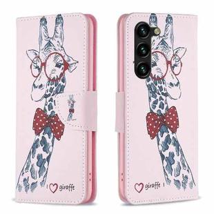 For Samsung Galaxy S25+ 5G Colored Drawing Pattern Leather Phone Case(Giraffe)