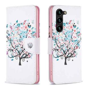 For Samsung Galaxy S25+ 5G Colored Drawing Pattern Leather Phone Case(Tree)