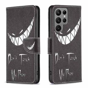 For Samsung Galaxy S25 Ultra 5G Colored Drawing Pattern Leather Phone Case(Smirk)