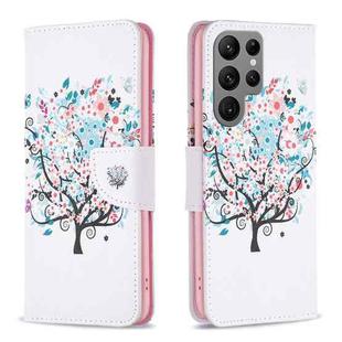 For Samsung Galaxy S25 Ultra 5G Colored Drawing Pattern Leather Phone Case(Tree)