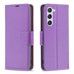 For Samsung Galaxy S25 5G Litchi Texture Pure Color Flip Leather Phone Case(Purple)