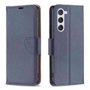 For Samsung Galaxy S25 5G Litchi Texture Pure Color Flip Leather Phone Case(Blue)