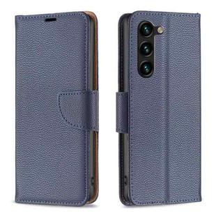 For Samsung Galaxy S25+ 5G Litchi Texture Pure Color Flip Leather Phone Case(Blue)