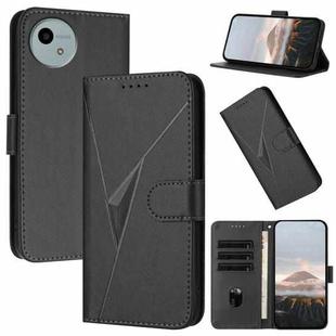 For Sharp Aquos wish5 Triangle Pattern Buckle Clasp Leather Phone Case(Black)